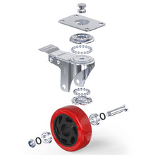 Load image into Gallery viewer, DSL 4 Double Bearing 700KG 100mm Rubber Swivel Castor Wheel Trolley Caster BOLT