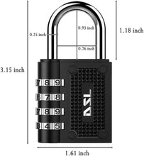 Load image into Gallery viewer, Combination Padlocks, DSL Pack of 2 Padlock with Code (4 Digits), Gym Padlock, School Locker Padlock, Combination Bike Lock, Waterproof Padlocks Outdoor for Shed, Cabinet, Tool Box