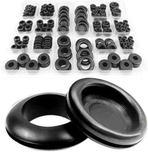 Load image into Gallery viewer, DSL Rubber Grommet Kit, 200pcs 18 Sizes Black Rubber Grommets for Holes Electrical Wire Gaskets Assortment for Cables, Wires, Hobs, Cars, Plugs, Electrical Conductor