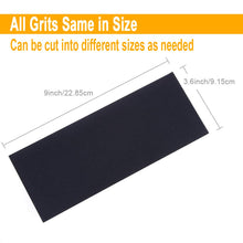 Load image into Gallery viewer, DSL 42pcs Sandpaper, Wet and Dry Sand Paper for Wood, Walls, Cars, Metal, Plastic, Glass - 120 to 3000 Grit Sand Paper Sheets Pack, 9x3.6 Inch Sanding Paper/Emery Paper