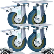 Load image into Gallery viewer, DSL 4 x Heavy Duty 75mm Swivel Castor Wheels Trolley Furniture Caster Brake with Free Bolt Fitting