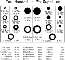 Load image into Gallery viewer, DSL Rubber Grommet Kit, 200pcs 18 Sizes Black Rubber Grommets for Holes Electrical Wire Gaskets Assortment for Cables, Wires, Hobs, Cars, Plugs, Electrical Conductor
