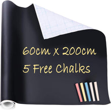 Load image into Gallery viewer, DSL 60cm x 200cm Removable Blackboard Vinyl Wall Sticker Chalkboard Decal + 5 Colour Chalk