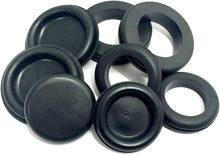 Load image into Gallery viewer, DSL Rubber Grommet Kit, 200pcs 18 Sizes Black Rubber Grommets for Holes Electrical Wire Gaskets Assortment for Cables, Wires, Hobs, Cars, Plugs, Electrical Conductor