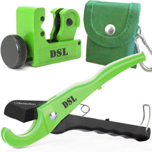 Load image into Gallery viewer, DSL Plastic Pipe Cutter and Mini Tube Cutter Twin Pack – Plastic Pipe Shear for Ø up to 42mm & Tube Cutter to Cut Copper, Brass, Aluminium and Thin-Walled Steel Pipes with Ø 3-22mm