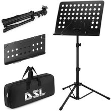 Load image into Gallery viewer, DSL Heavy Duty Orchestral Music Stand Folding Adjustable Sheet Stand Tripod Base