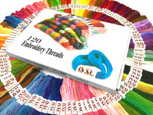 Load image into Gallery viewer, DSL 50/120 Skeins x 8m Colour Floss 6 Strand Embroidery Cross Stitch Threads Crafts Skeins Cross Stitching Sewing Thread Kit