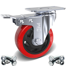 Load image into Gallery viewer, DSL 2 Double Bearing 700KG 100mm Rubber Swivel Castor Wheel Trolley Caster BOLT
