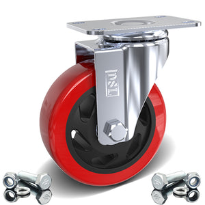 DSL 2 Double Bearing 700KG 100mm Rubber Swivel Castor Wheel Trolley Caster BOLT