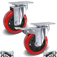 Load image into Gallery viewer, DSL 2 Double Bearing 700KG 100mm Rubber Swivel Castor Wheel Trolley Caster BOLT
