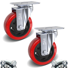 Load image into Gallery viewer, DSL 2 Double Bearing 700KG 100mm Rubber Swivel Castor Wheel Trolley Caster BOLT
