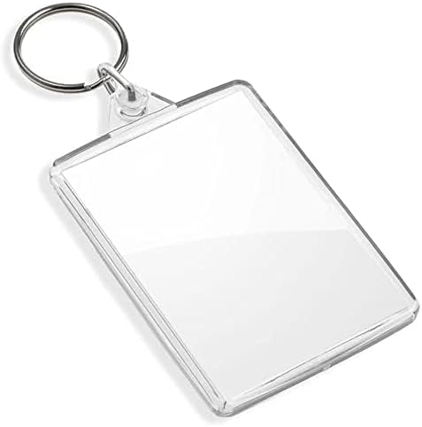 DSL Blank Photo Insert Keychains - 50x35mm - Translucent Clear Acrylic Key Rings for Double - Sided Photos - Small Picture Frames for Family, Friends, Gifts & Craft