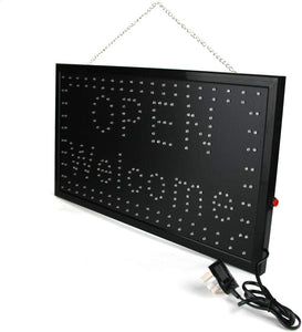 Super Bright Flashing LED Open Welcome Shop Sign Neon Hang Display Window Light  [Energy Class A+]