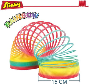 DSL Giant Slinky Toy Set of 3 Spring Toys for Kids - Jumbo Rainbow Slinky Medium Metallic Slinky and Small Slinky with lights - Fidget Toy, Birthday Present, Christmas Stocking Filler, Party Favour