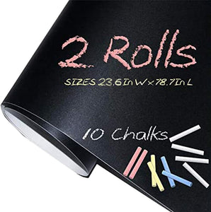 DSL 60cm x 200cm Removable Blackboard Vinyl Wall Sticker Chalkboard Decal + 5 Colour Chalk