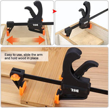 Load image into Gallery viewer, DSL Clamps for Woodwork, 4 x 103mm Jaws Ratchet Bar Clamp Set, Ideal Wood Clamp for Woodworking, Carpentry, DIY Projects [Energy Class A+]
