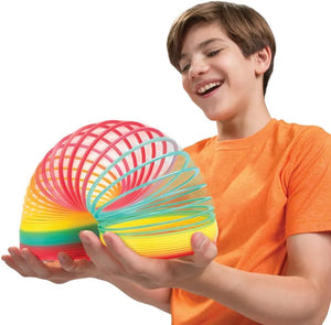 DSL Giant Slinky Toy Set of 3 Spring Toys for Kids - Jumbo Rainbow Slinky Medium Metallic Slinky and Small Slinky with lights - Fidget Toy, Birthday Present, Christmas Stocking Filler, Party Favour