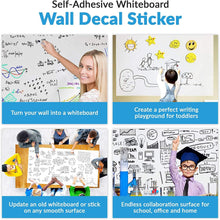 Load image into Gallery viewer, DSL Thick DIY Whiteboard Sticker 200cm x 60cm Self Adhesive Chalkboard Paper 23.6&quot; x 78.7&quot; Dry Wipe Wall Sticker Wall Paper with 3 Free Eraser Markers for School/Office/Home/Bar
