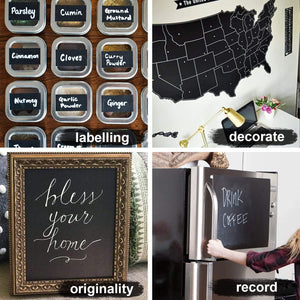 DSL 60cm x 200cm Removable Blackboard Vinyl Wall Sticker Chalkboard Decal + 5 Colour Chalk