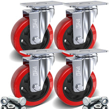 Load image into Gallery viewer, DSL 4 Double Bearing 700KG 100mm Rubber Swivel Castor Wheel Trolley Caster BOLT
