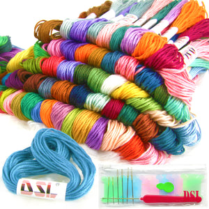 DSL 50/120 Skeins x 8m Colour Floss 6 Strand Embroidery Cross Stitch Threads Crafts Skeins Cross Stitching Sewing Thread Kit