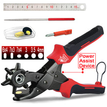 Load image into Gallery viewer, DSL 10&quot; Power Assist Revolving Leather Hole Punch Belt Eyelet Plastic Puncher Pliers
