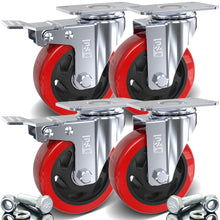 Load image into Gallery viewer, DSL 4 Double Bearing 700KG 100mm Rubber Swivel Castor Wheel Trolley Caster BOLT
