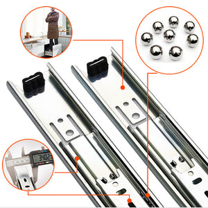 DSL Daily Supply Ltd. Pair of Double Fully Extension Ball Bearing Drawer Slide Runner Heavy Duty 60kg With Fitting Pair