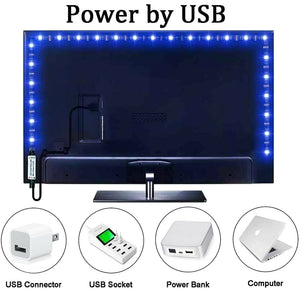 DSL 2 in 1 LED Strip Lights 5050 RGB Light Colour Changing Tape Cabinet TV USB Bluetooth