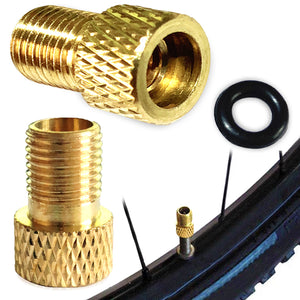 DSL 2 x BRASS ADAPTOR PRESTA TO SCHRADER BICYCLE VALVE CONVERTER BIKE PUMP CONNECTOR WITH O RING SEAL