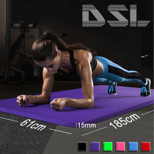 DSL 61x 185cm Yoga Mat 15mm Thick Gym Exercise Fitness Pilates Workout Mat Non Slip